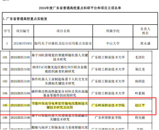 2024年度广东省普通高校重点科研平台和项目立项名单