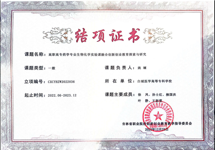 吉林省职业院校创新创业教育课题